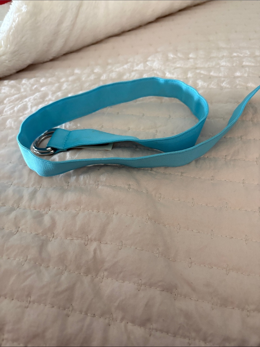 Ralph Lauren Turquoise Fabric Double-Ring Belt